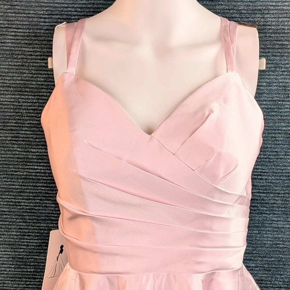For Kitty Rescue! Pink Satin Homecoming/Prom Dress - Picture 6 of 11